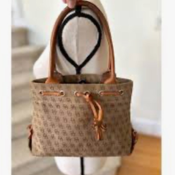 Dooney & Bourke Handbags - Vintage Dooney & Bourke Satchel Bag Small Authentic Signature Color Beige/Tan